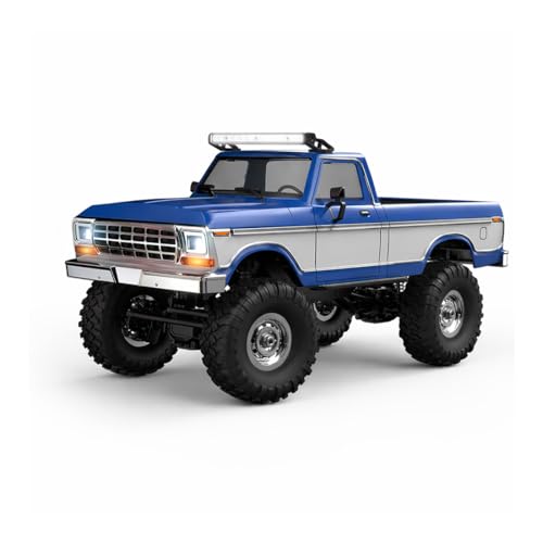 1/16 Scale Remote Control Crawler, Full-Proportional Pickup Truck All Terrain Car, Off-Road RC Semi Trucks for Adults (Blue) - color: Blue