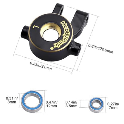 HobbyPark Steering Knuckles for TRX4M TRX4MT Brass Steering Blocks Upgrades Parts 1/18 RC Crawler Car Replacement of 9737