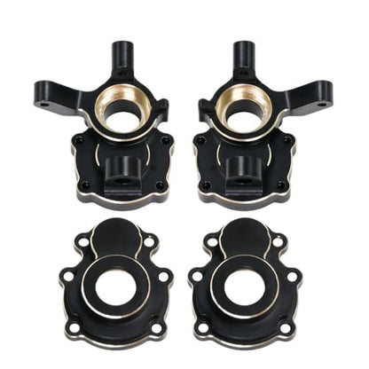 Brass Differential Axle Cover Steering Knuckle Outer Inner Portal Housing for FMS FCX10 1/10 RC Crawler Car Upgrade Parts(Front Set) - color: Front Set