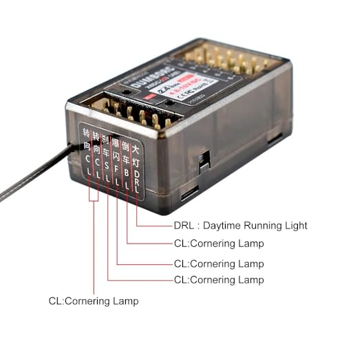 2PCS DUMBORC P6DCG RC Receiver with Gyroscope Linkage LED Simulation System Remote Receiver 2.4Ghz RC Controller Receiver for DUMBORC X4/X5/X6/X6PM/X10P-350/DDF-350