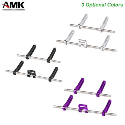 AMK Adjustable 1/10 Scale Bumper Mount Front Rear, Metal Bumper Set Complete for RC Crawler Body LCG Chassis Axial SCX10 II Element Enduro Gen7 Gen8 TRX6 TRX4 Upgrades (Silver) - color: Silver
