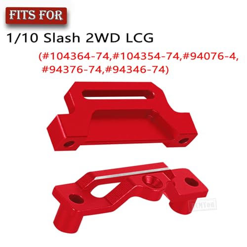 RC Aluminium Tall Battery Holder Mount Hold Down Upgrades Part for 1/10 Slash 2WD LCG,Battery Mount Plate Tray Battery Holder Hops Up,Red(Adapting Chassis:#5830 5832A) - color: Red - (Upgrades)