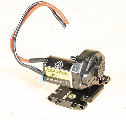 RampCrab Skid Plate Transmission Mount for AX24, Black Coating, Brass Mount for AX24 XC-1, 21 Grams, Upgrades Parts for 1/24 RC Crawler Car - color: Brass-Black