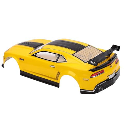 1/10 Scale RC Car Body Shell for 26cm Wheelbase Racing Cars, Remote Control Car Fe and Rear Wing, Yellow Black with Durable PVC Construction and Lightweight Design