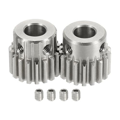 uxcell 2Pcs 1 Mod 18T Spur Gear 8mm Bore, 304 Stainless Steel Pinion Gear, 20°Pressure Angle, for Spur Rack and RC Model Car or Motor DIY(16mm) - size: 1 Mod 18T, 8mm x 16mm