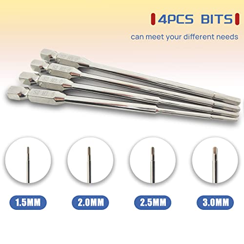 Hex Allen Screwdriver Kit 1.5mm 2.0mm 2.5mm 3.0mm for Screwgun/Power Dril | Steel RC Hex Driver Set 5 in 1 Hex Screwdriver Set for Traxxas SCX24 TRX4 Arrma Helicopter RC Car Tool Kit,Hollow Desgin