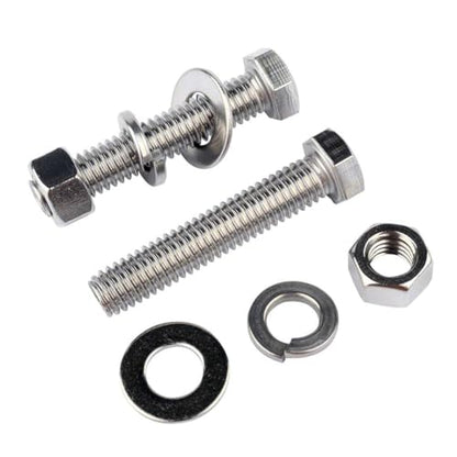 5/16-18 x 2" Hex Head Screw Bolt and Nuts Flat & Lock Washers, 304 Stainless Steel Fully Threaded， 8Sets - color: Silver, size: 5/16-18 x 2" (8Sets)