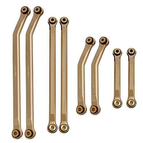 Higher Extra Clearance RC Links Linkage Set for 1/24th Axial SCX24 Deadbolt AXI90018 AXI00004 RC Crawler Car Upgrades Parts (Gold) - color: Gold