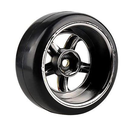 Plating 5-Spoke 12mm Hub Wheel Rims with Hard Plastic Tires for RC 1:10 Drift Car Gold - color: Gold