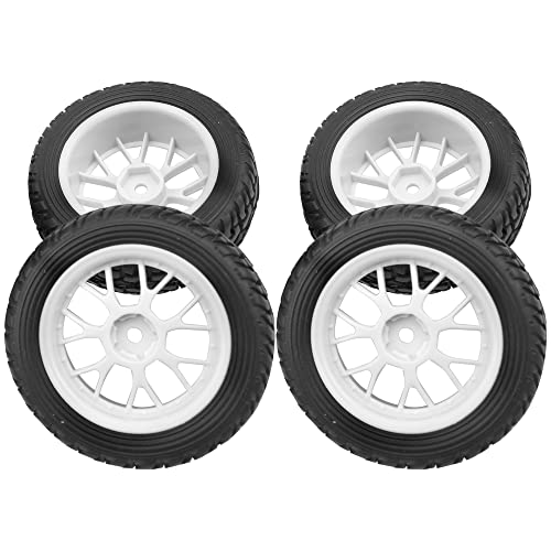 OD 75mm/2.95'' Rubber Tires & Plastic Wheel Rims 12mm Hex Compatible with Traxxas HSP Tamiya HPI Kyosho 1/10 On-Road Touring Racing Car,WLtoys 1/14 144001 RC Buggy (7-Spoke) - style: 7-Spoke