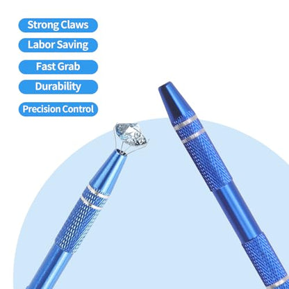 6 Pack Jeweler’s Pick Up Tool – 4 Claw Sprinkle Pen Grabber Tool Set (Stainless Steel, 4.5in) for Piercing Ball, Earrings, Diamonds, Jewelry Tweezers, DIY Craft Repair - style: 6pcs