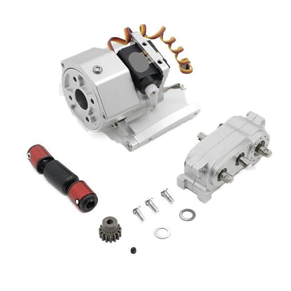 for RC Car Front Motor Transmission Prefixal Gearbox Transfer Case for 1/10 Crawler Axial SCX10 & II Upgrade Parts(Shiftable Gearbox C) - color: Shiftable Gearbox C