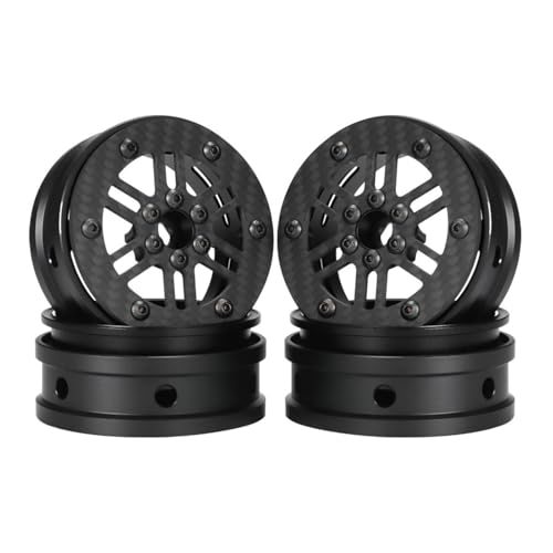 2.2 Beadlock Carbon Fiber Wheels Rims for 1/10 RC Crawler Cheater Rigs | Upgrade 4pcs,lightweight,beadlock no-glue design,For Capra SCX10 Pro TRX4 TF2 Element Enduro,improves climbing traction. - style: C