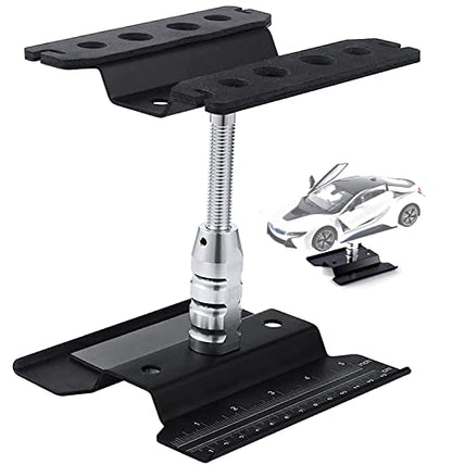 Buddy RC RC Hobby Car Workstation Work Stand Aluminum Repair Workstation 360 Degree Rotation Lift Or Lower with Screw Tray for 1/8 1/10 1/12 Scale RC Trucks Buggy (Black)