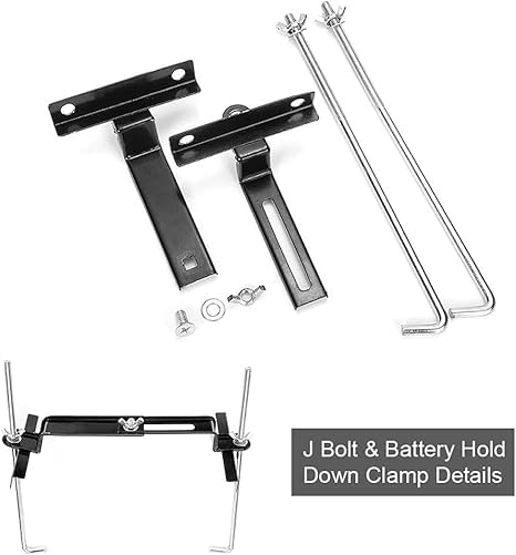 THEPRO Battery Hold Down Tray Kit, Corrosion-Resistant Steel Storage Battery Holder Adjustable Bracket Clamp for Car, Boat, Marine (7.48'' Bolt with 11'' Battery Tray) - size: 7.48'' Bolt with 11'' Battery Tray