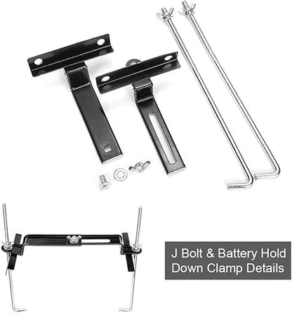 THEPRO Battery Hold Down Tray Kit, Corrosion-Resistant Steel Storage Battery Holder Adjustable Bracket Clamp for Car, Boat, Marine (7.48'' Bolt with 11'' Battery Tray) - size: 7.48'' Bolt with 11'' Battery Tray