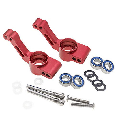 RC Alloy Rear Stub Axle Carriers for Traxxas 1/10 Rustler 4X4, Stampede 4X4, Slash 4X4 4WD-Replaces Part 1952(Pair) - color: Red