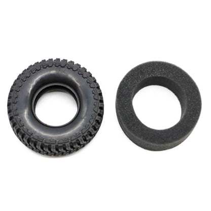 1.3” All-Terrain RC Tires for 1/18 1/24 TRX4M, Axial SCX24 / AX24, Redcat Ascent-18, FMS FCX24, 65 x 27 mm, 33 mm Inner Diameter, Foam Inserts, 4 pcs, Black