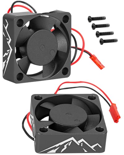 Heatsink High Speed Motor Cooling Fan 28000RPM,30MM Heat Sink with 4.8-8.4V Cooling Fan Upgrades Part for 1/10 1/8 Brushless Motor RC Car 36 42 Series 3660 3650 3670 540 F540 550.Black - color: Black(2PCS)