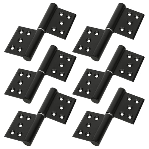 6 Pcs 4.8 Inch Lift Off Door Hinges, Removable Flag Hinges for Interior Door Improvement Box DIY, Heavy Duty, 3 Left and 3 Right, Black - size: 4.8in (3 left + 3 right)