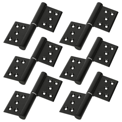 6 Pcs 4.8 Inch Lift Off Door Hinges, Removable Flag Hinges for Interior Door Improvement Box DIY, Heavy Duty, 3 Left and 3 Right, Black - size: 4.8in (3 left + 3 right)