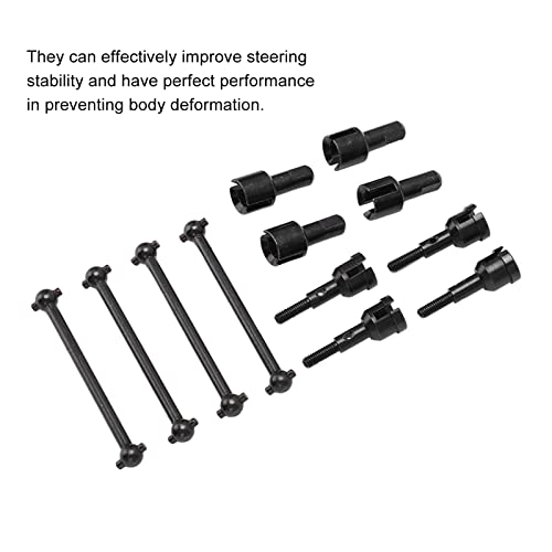 Dilwe RC Dog Bone Drive Shaft,Dogbones+Drive Shaft+Stub Wheel Axle RC Car Replacement Parts,RC Dogbone Adapter Diff Cup Joint Axle for A949 A959 A969 A979 K929 and Other 1/18 RC Car(Black)