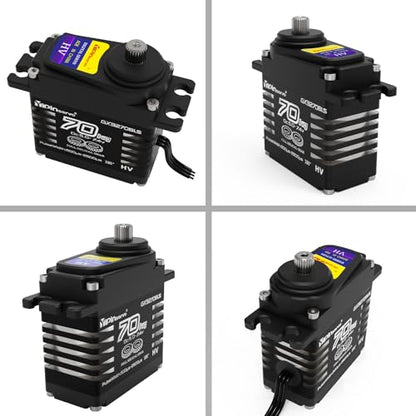 GOUPRC 70kg Brushless Servo for 1/8 1/10 1/12 RC Truck Car Crawler Boat Robot, 7.4V Oblique Gear High Torque Servo - size: 70KG