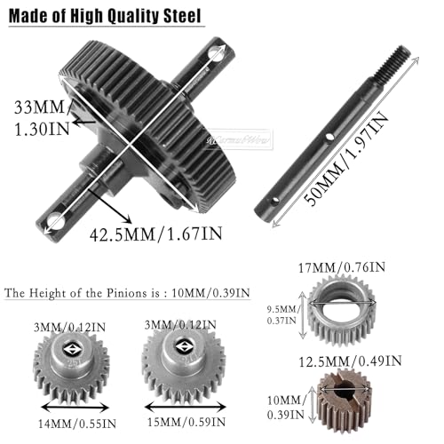 RC 48P 76T Spur Gear &Transmission Gear &Slipper Clutch &Pressure Plate &Slipper Rebuild Kit w/ 25+27T Pinions Upgrades Part for 1/10 Slash/Rustler/Stampede/Bandit 2WD VXL,Navy Blue - color: Navy Blue(for 2wd)