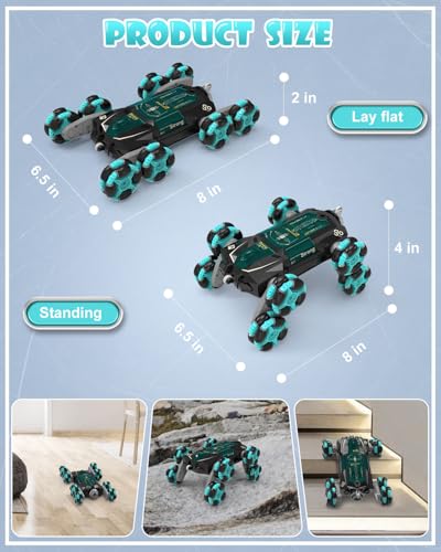 8Wd Gesture Sensing Rc Car Toys for Boy Age 8-13,2.4Ghz Remote Control Car,Racing Drift Double-Sided Stunt Car,Coolest Birthday Gift Ideas Easter Toys for Boys Girls Kids 8 9 10 11 12+ Year - style: Modern