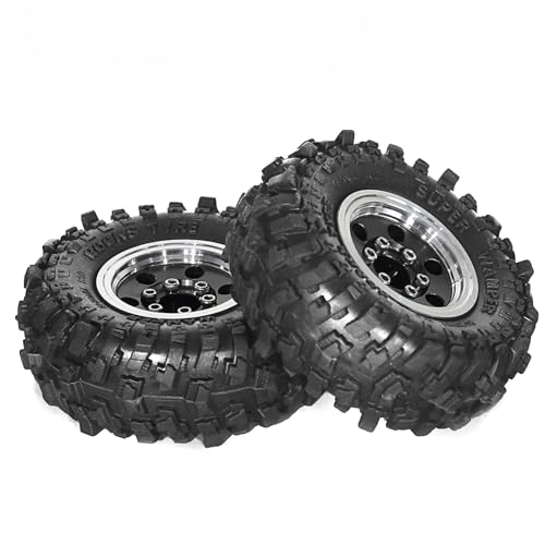 REDSPIDER 1.0 Beadlock Wheels and Tires（4pcs）1.0 Crawler Tires 51*20mm 1.0 Wheel color and style are optional 1/18 1/24 RC Crawler Tires for SCX24 TRX4M FMS FCX24 FCX18 AX24 ﻿ (Black（circular hole）) - color: Black（circular Hole）