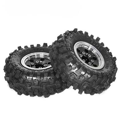 REDSPIDER 1.0 Beadlock Wheels and Tires（4pcs）1.0 Crawler Tires 51*20mm 1.0 Wheel color and style are optional 1/18 1/24 RC Crawler Tires for SCX24 TRX4M FMS FCX24 FCX18 AX24 ﻿ (Black（circular hole）) - color: Black（circular Hole）