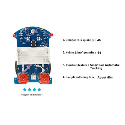 Soldering Practice Kit DIY D2-5 Tracking Car Plug-in Circuit Kit Learn Soldering Kit for Beginners - style: DJJ004