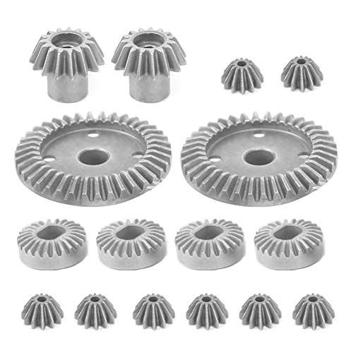 VGEBY Differential Gears, High Precision Metal 16Pcs Set for RC Car Upgrading, 1:18 Scale Universal Fit for Building and Repairing