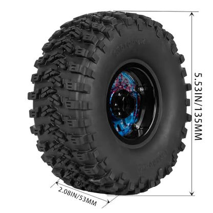2.2 RC Wheels for 1/10 SCX10 90046 AXI03007 TRX4 TRX6 VS4-10 Gen7 Gen8 MST CFX D90,Aluminium RC Truck Tires Highway Tires 2.2" RC Wheels 2.2 Beadlock Wheel Rim RC Tires (135 * 55MM),Colour - color: Colour/4pcs