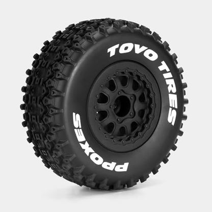 fujita 1/10 RC Racing Short Course Truck Tire & Off-Road Tyre Set Competible for ARRMA SENTON 3S Traxxas Slash4X4 Losi Tenacity Redcat HPI HSP RC Hort Course Truck Car（Black D） - color: Black D
