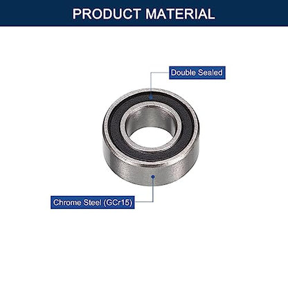 MR128-2RS Deep Groove Ball Bearings, ID 8mm x OD 12mm x Width 3.5mm Miniature Bearings, Double Rubber Sealed Ball Bearing Pre-Lubricated Chrome Steel Z2 Lever 10pcs - size: MR128-2RS 8x12x3.5mm