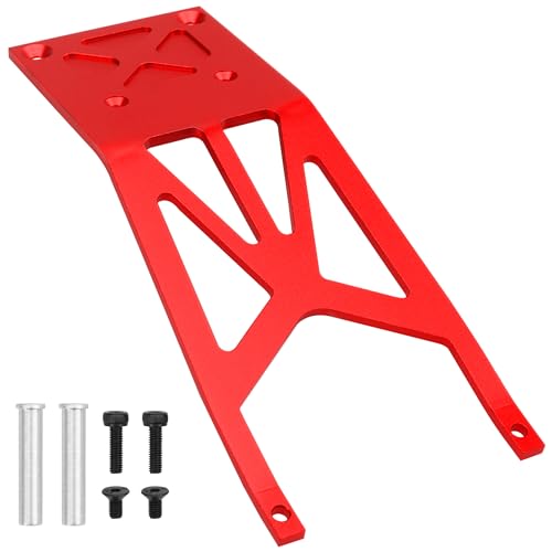 Aluminum Front Skid Plate Skidplate #5837 Compatible with Traxxas Slash 2WD 1/10 RC Car Upgrade Parts (Red) - color: Red