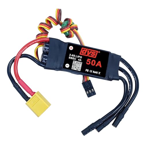 DYS 50A 2-6S Brushless ESC with 5V/4A SBEC with XT60 & 3.5mm Plug for RC Fixed-Wing Aircraft Helicopter - color: Dys 50a Esc