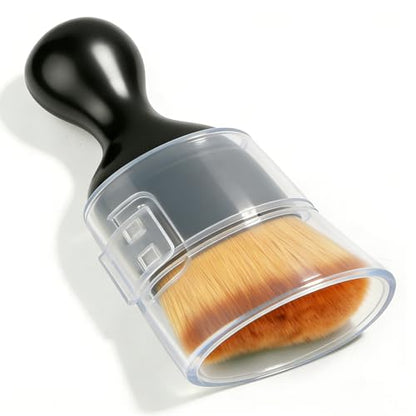 Car Interior Detailing Brush, Soft Bristle Car Interior Cleaning Tool, Auto Air Conditioning Outlet Cleaning Brush, Dusting Brush for Panel Air Vent Dashboard Leather (Dark Brown with Cap) - color: Dark Brown With Cap