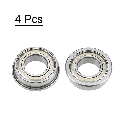 uxcell F689ZZ Flanged Ball Bearing 9x17x5mm Double Shielded Chrome Steel Flange Bearings, 4pcs - size: 9x17x5mm