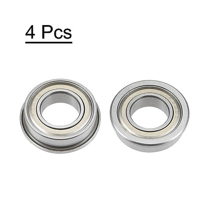 uxcell F689ZZ Flanged Ball Bearing 9x17x5mm Double Shielded Chrome Steel Flange Bearings, 4pcs - size: 9x17x5mm