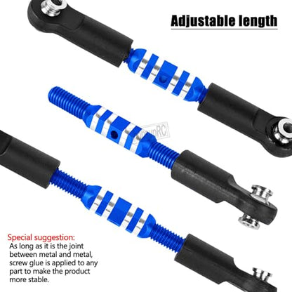 RC Aluminum Adjustable Turnbuckles Camber Links Toe Link Upgrades Part for 1/10 Senton/Granite/Vorteks 3S BLX(Mega 550).Alloy Adjustable Turnbuckles Hops Up.Navy Blue(6PCS) - color: Blue(for 1/10)