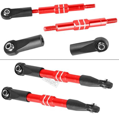 RC Adjustable Turnbuckles Links Upgrades Parts for 1/16 Mini E-Revo Summit Truck RC Car.Aluminum Front Rear Adjustable Turnbuckles Camber Links Toe Link Hops Up,Red - color: Red(for 1/16)