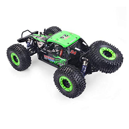 1/10 Scale 4WD RC Cars for Adults Brushless+Wheel，Max 43 MPH Off-Road Fast RC Cars (Green) - color: Green