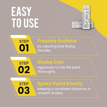 Spray.Bike Spray Paint - Clay Hill (Soft Taupe) | Designed Mainly for Bicycles | Multi-Use Acrylic Spray Paint for Metal, Plastic | High Coverage Bike Paint, 400ml - color: Clay Hill