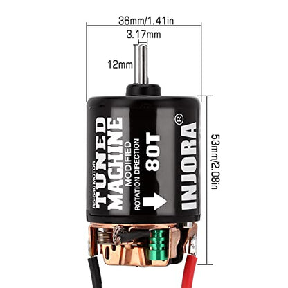 INJORA 540 Brushed Motor 35T Waterproof Motor for 1/10 RC Cralwer（80T） - size: 80T