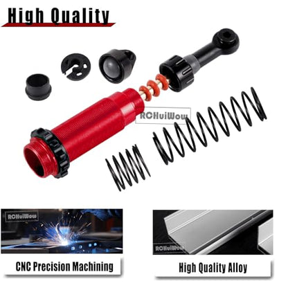 RC Big Bore Shocks Absorber Upgrades Part for 1/10 Slash Stampede Rustler Bandit VXL 4X4 2WD,Aluminum Front Rear 4PCS Shocks Hops Up,Red - color: Red(4pcs)