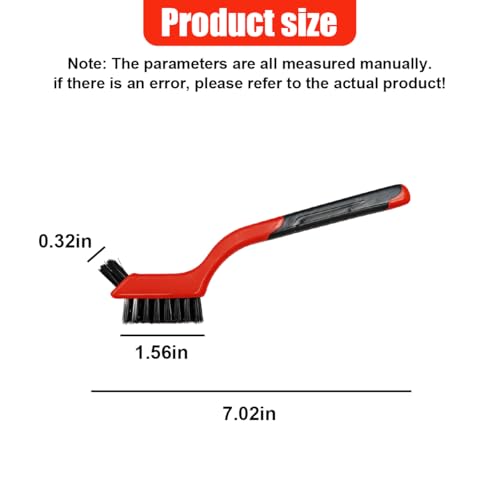 Craedli 3PCS Nylon Brushes for Cleaning, Non-Scratch Small Crevice Cleaning Brushes with Ergonomic Handle for Tight Spaces, Universal Car Detailing Brush Set for Cleaning Dust in Holes (Red) - color: Red