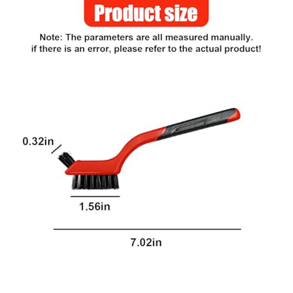 Craedli 3PCS Nylon Brushes for Cleaning, Non-Scratch Small Crevice Cleaning Brushes with Ergonomic Handle for Tight Spaces, Universal Car Detailing Brush Set for Cleaning Dust in Holes (Red) - color: Red