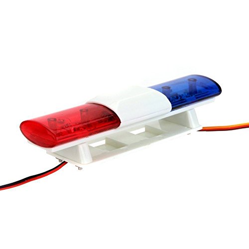 Multi-Function LED Police Flash Light Lamp for 1/10 1/8 RC HSP Traxxas Tamiya CC01 RC4WD D90 Axial SCX10 Model Car - color: Red&Blue